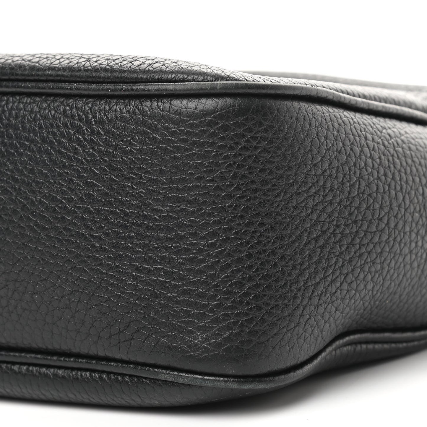 Pebbled Calfskin Small Soho Disco Bag Black