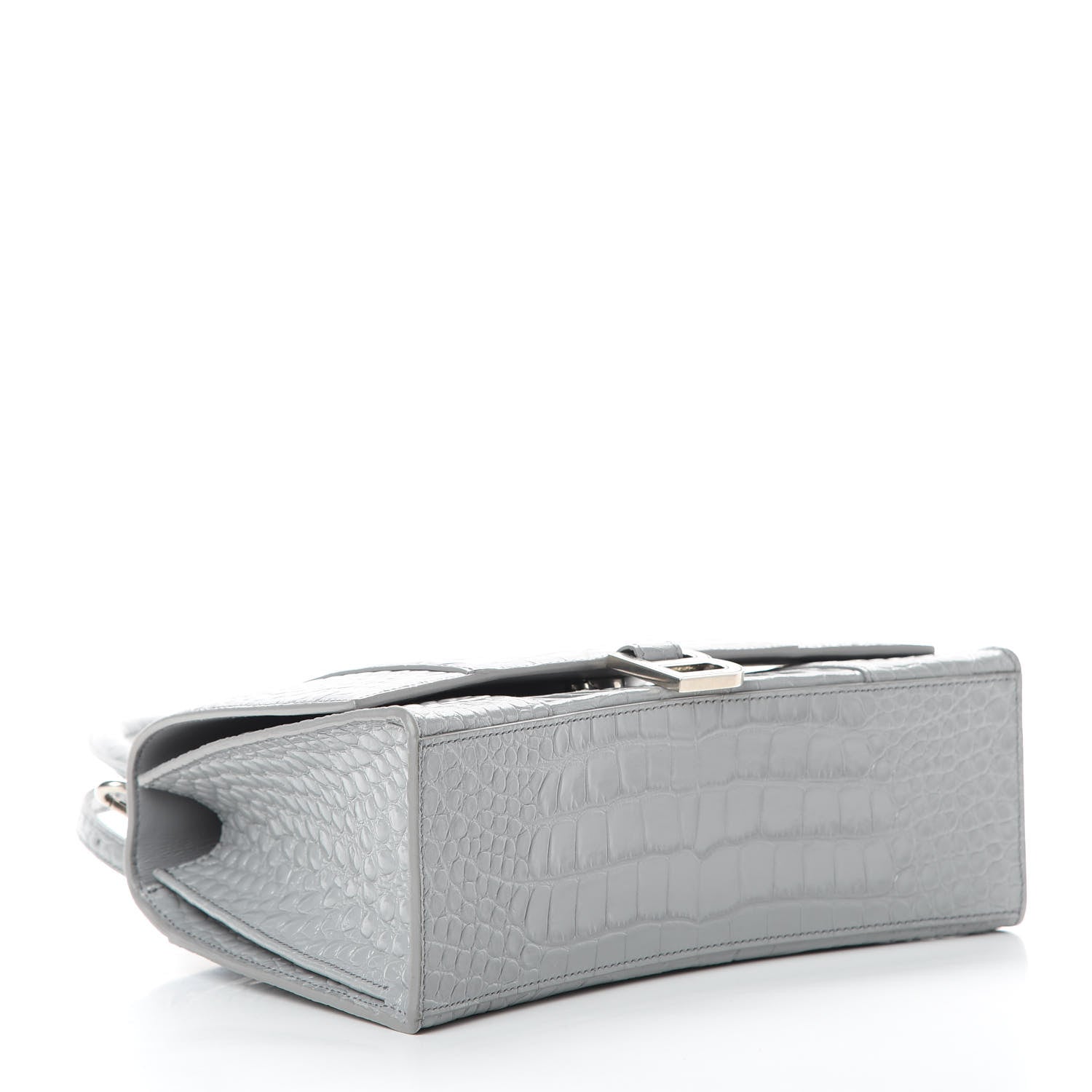 Balenciaga Shiny Calfskin Crocodile Embossed Medium Hourglass Top Handle Bag Balenciaga Grey 5 of 15