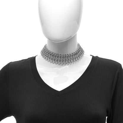 David Yurman Sterling Silver 18K Yellow Gold Chainmail Collar Necklace 2 of 6