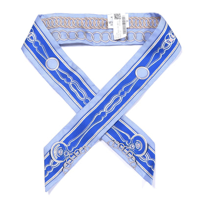 Hermes Silk Maillons Twilly Ciel Bleu Roy Beige 1 of 4