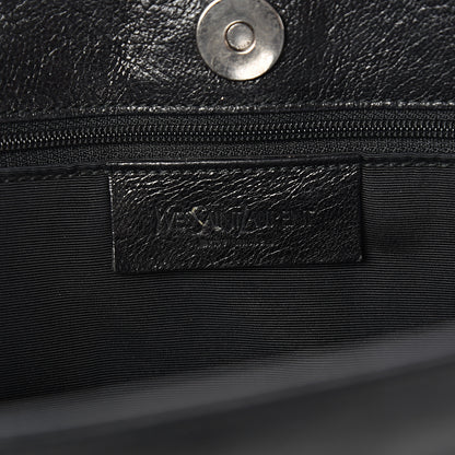 Saint Laurent Textured Patent Fold-Over Clutch Black 5 of 6