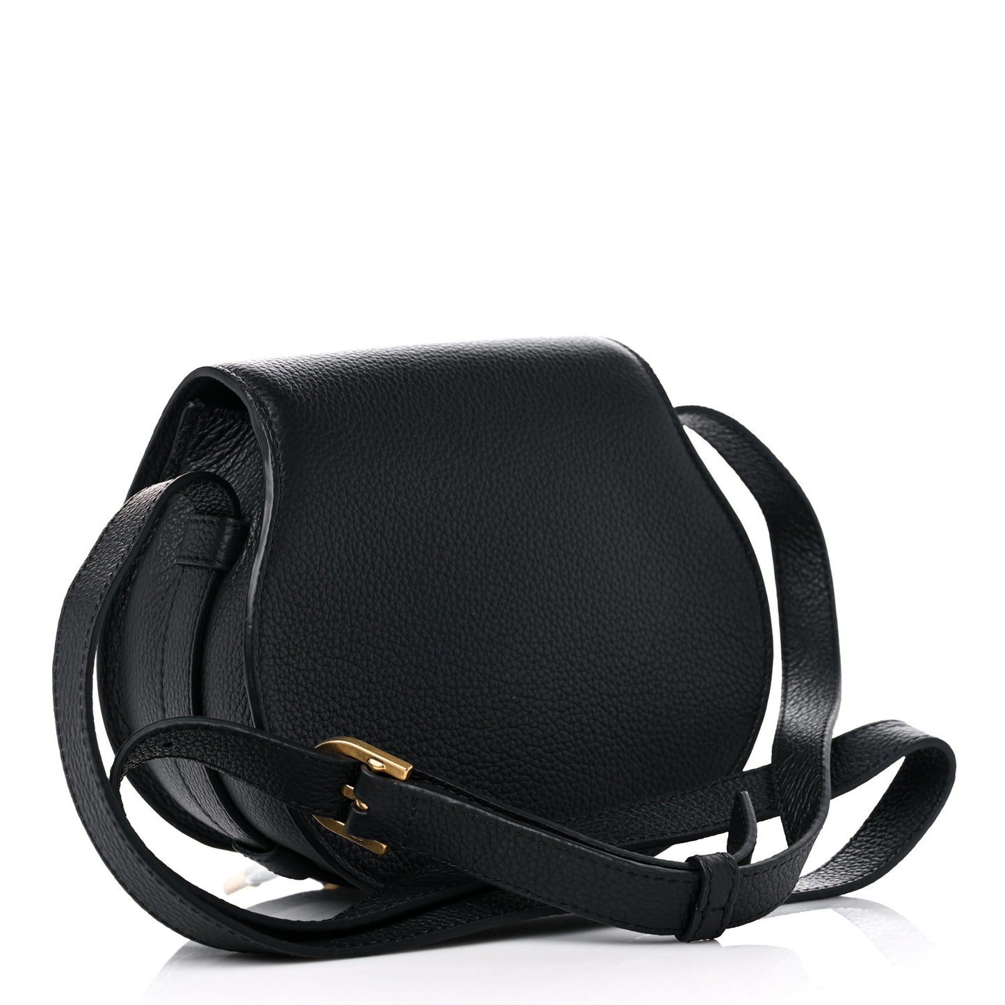 Calfskin Mini Marcie Round Crossbody Bag Black