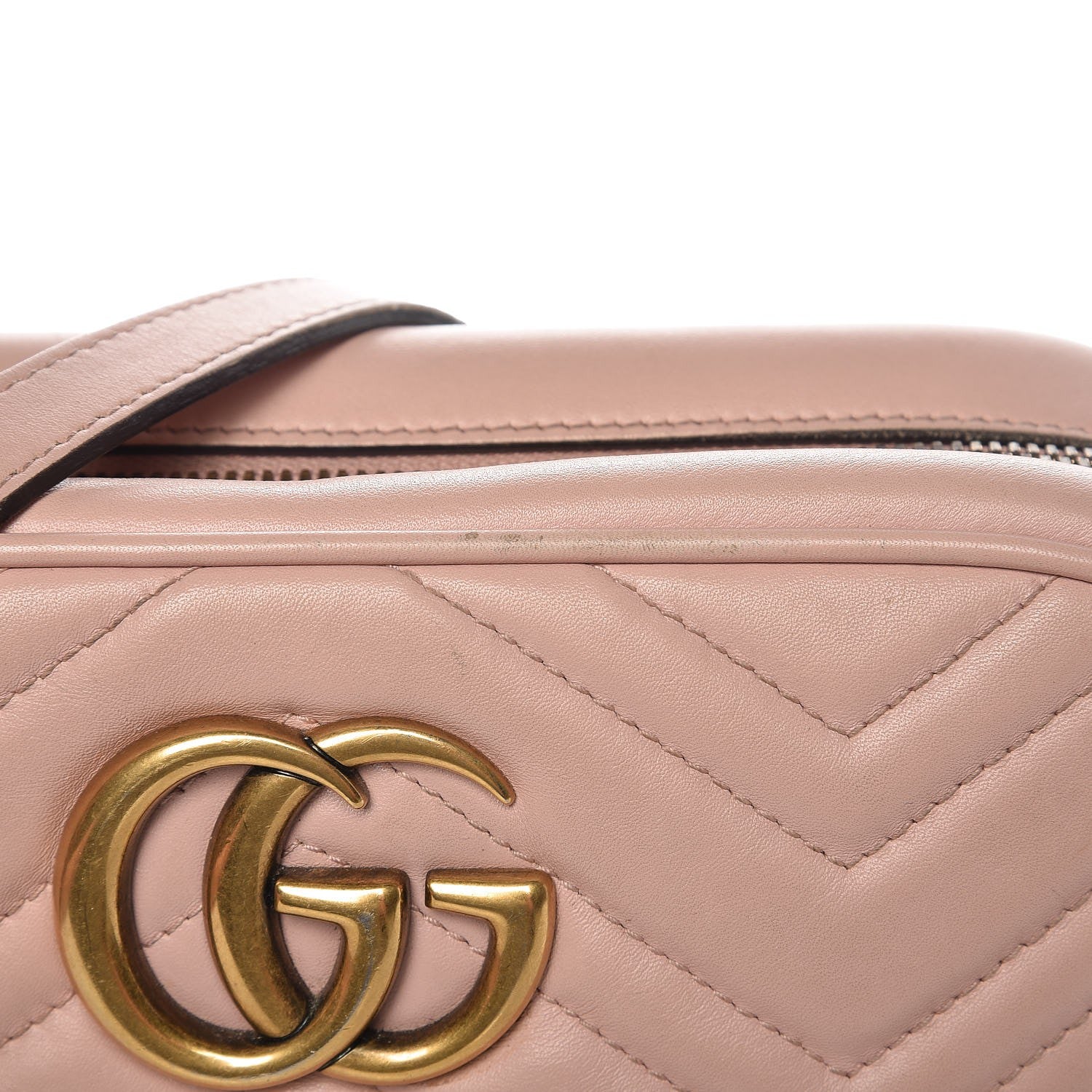 Gucci Calfskin Matelasse Small GG Marmont Chain Shoulder Bag Perfect Pink 14 of 15
