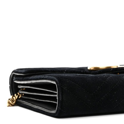 Gucci Velvet Matelasse GG Marmont Chain Wallet Black 9 of 11