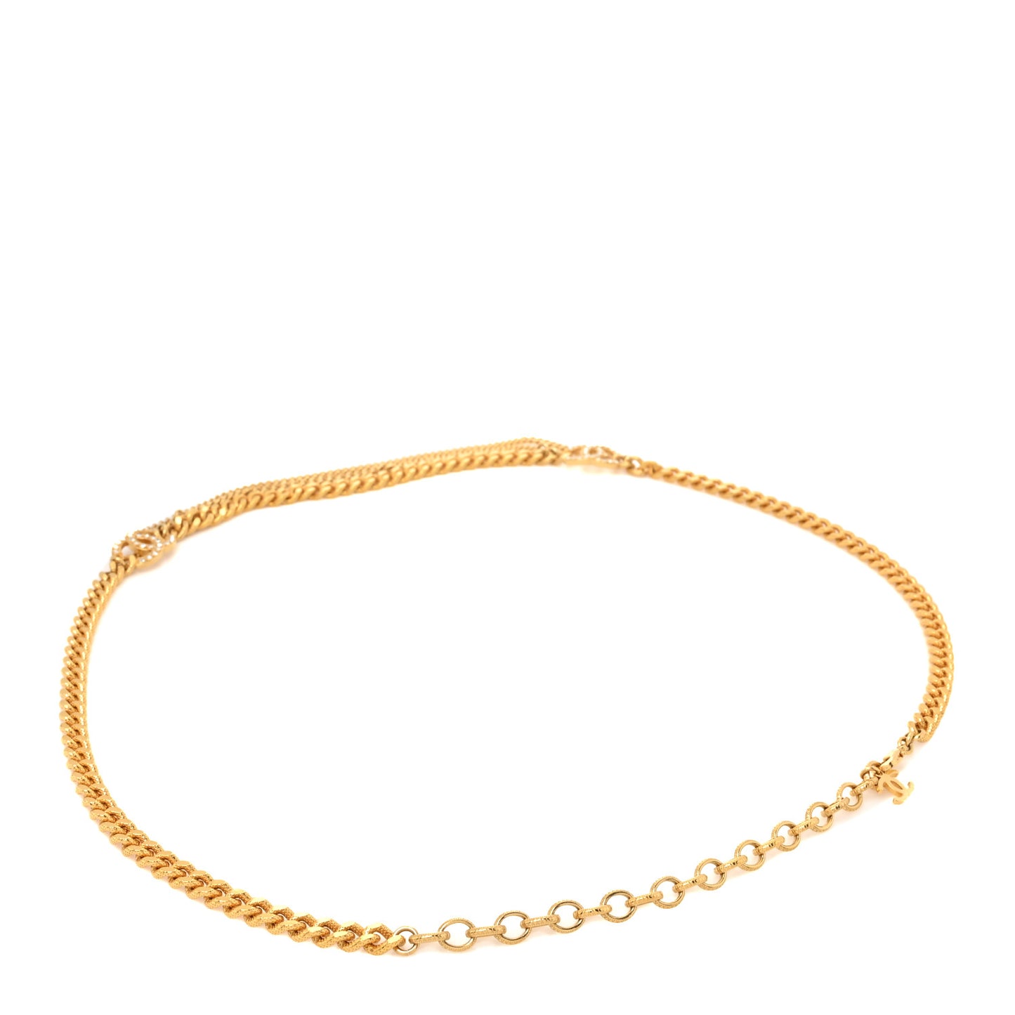 Crystal CC Multi Strand Chain Belt Gold