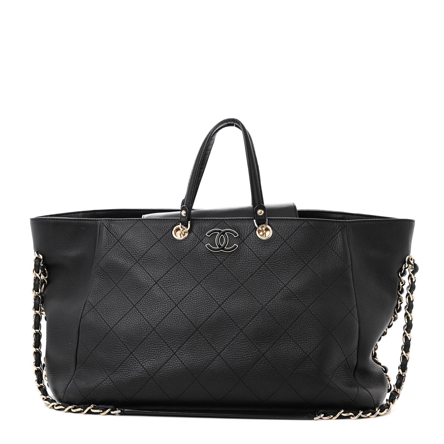 Bullskin Stitched Large Shopping Bag Black