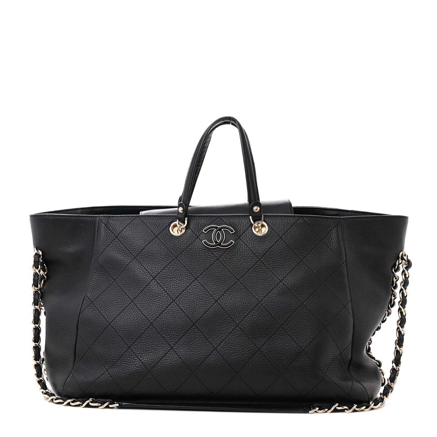 Chanel Bullskin Stitched Large Shopping Bag Black 1 of 17