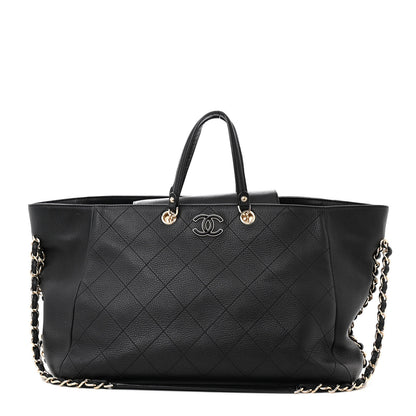 Chanel Bullskin Stitched Large Shopping Bag Black 1 of 17