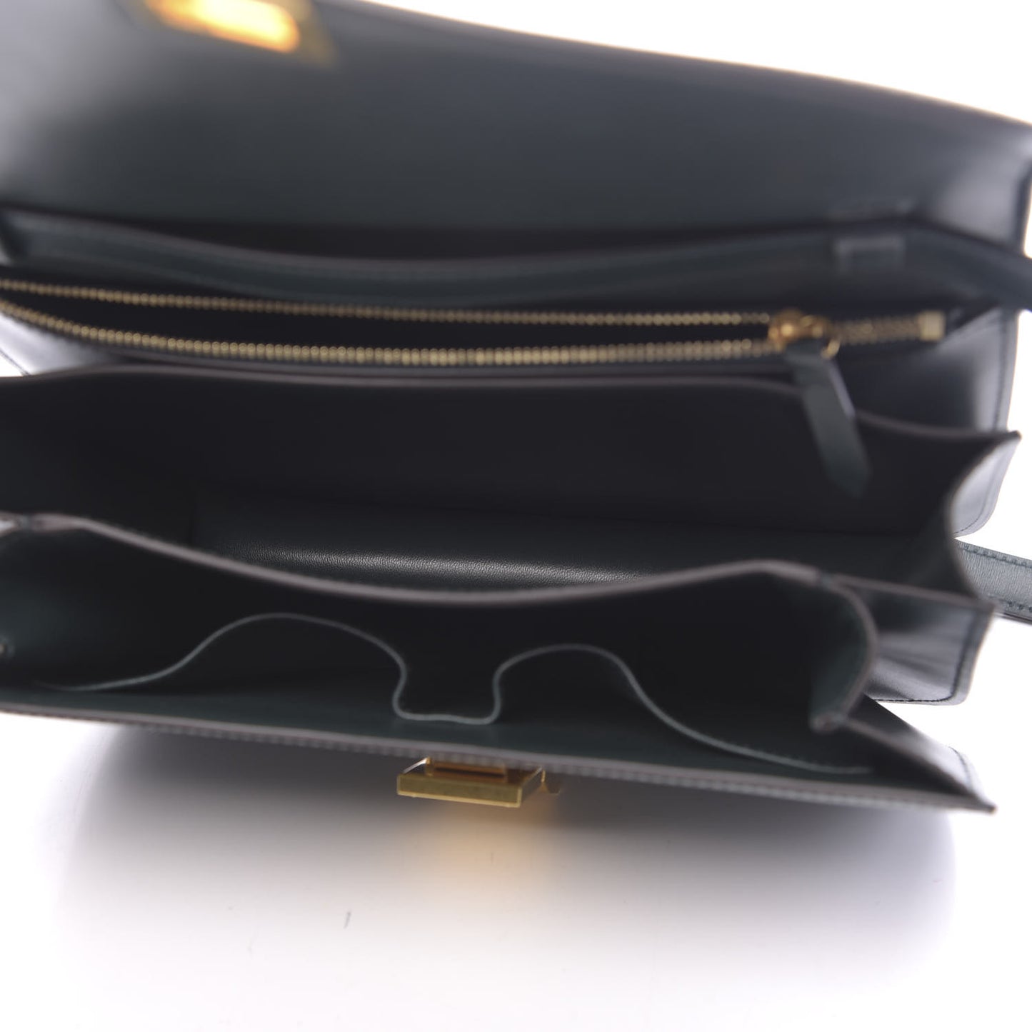 Box Calfskin Medium Classic Box Flap Bag Dark Green