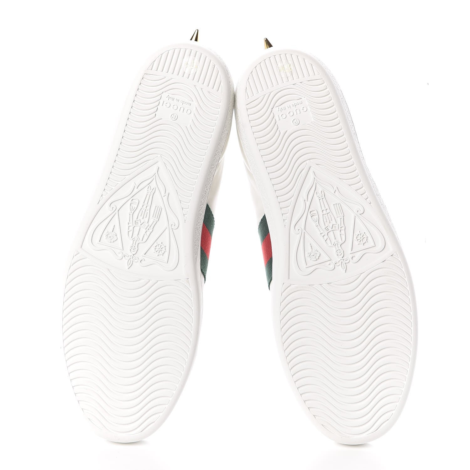 Gucci Calfskin Web Pearl Studded Womens Ace Sneakers 37.5 White 5 of 9
