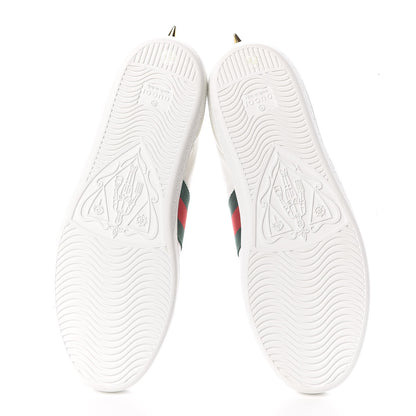 Gucci Calfskin Web Pearl Studded Womens Ace Sneakers 37.5 White 5 of 9