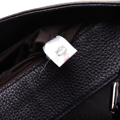 MCM Calfskin Munich Lion Messenger Black 8 of 13