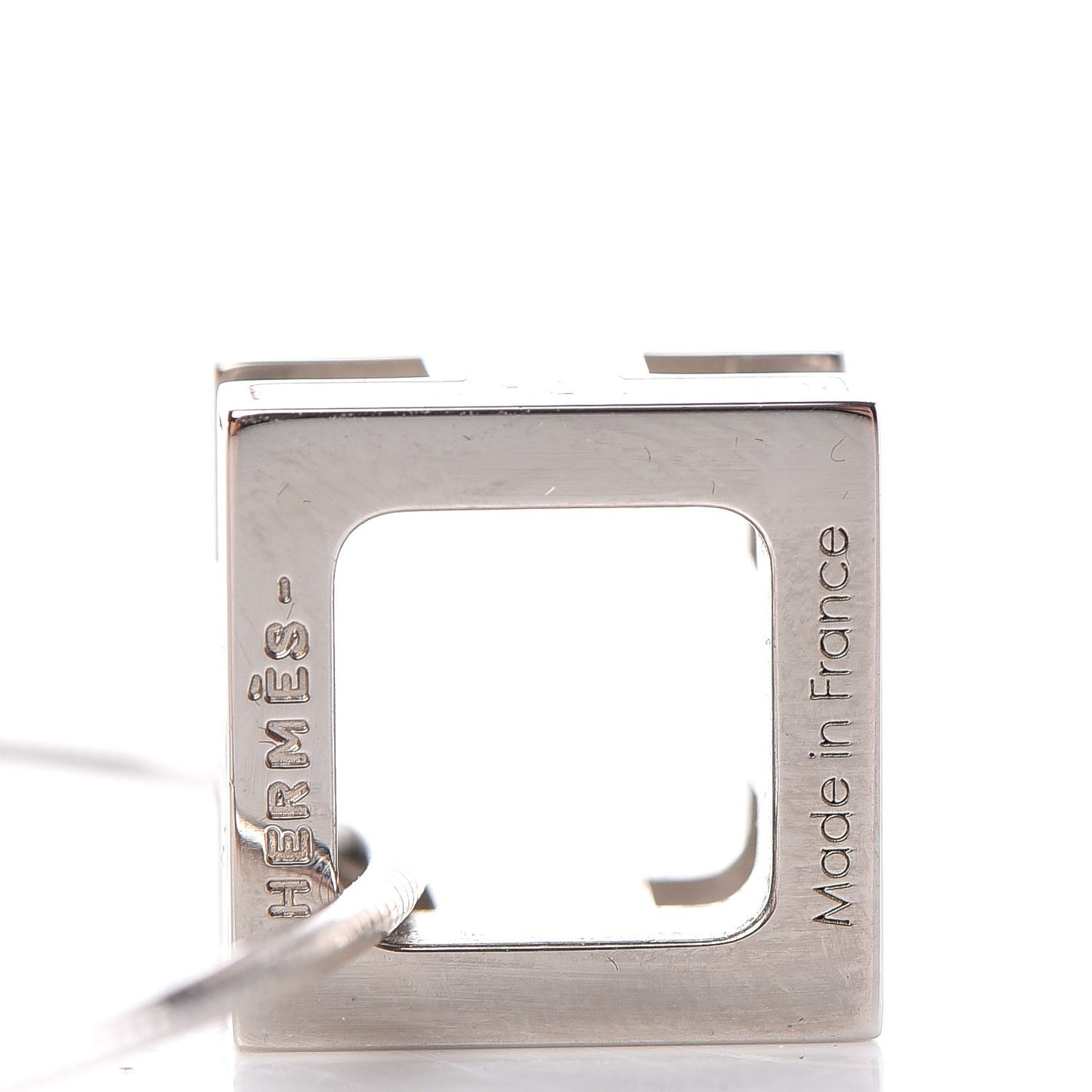 Palladium Lacquered Cage d'H Pendant Necklace Orange Fonce