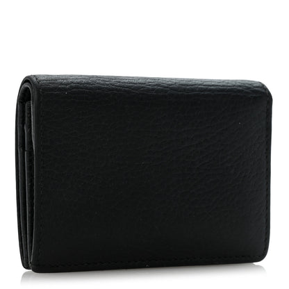 Gucci Pebbled Calfskin GG Marmont Card Case Black 3 of 9