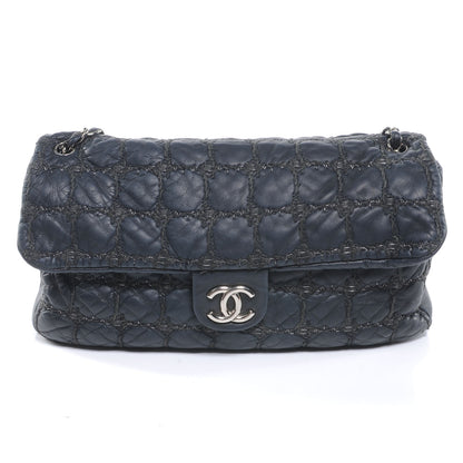Chanel Lambskin Double Stitch Maxi Flap Navy 1 of 7