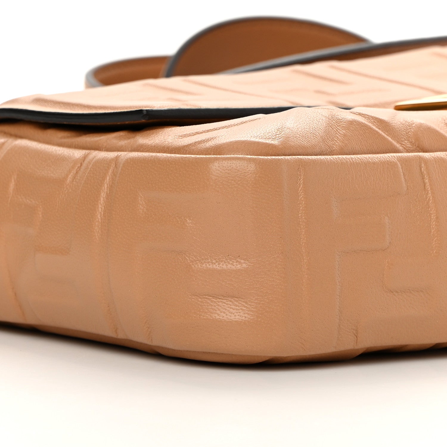 Fendi Nappa FF 1974 Embossed Baguette Miele Scuro 11 of 12