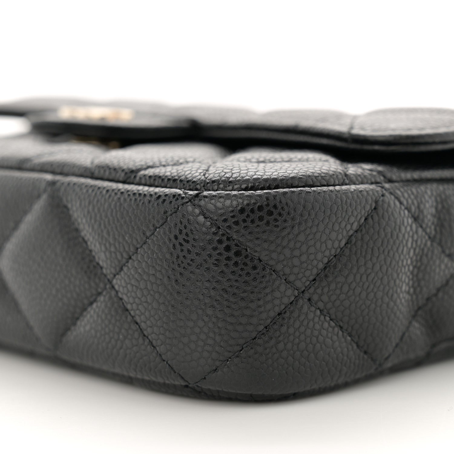 Chanel Caviar Quilted Flap Phone Holder With Chain Black 11 of 12
