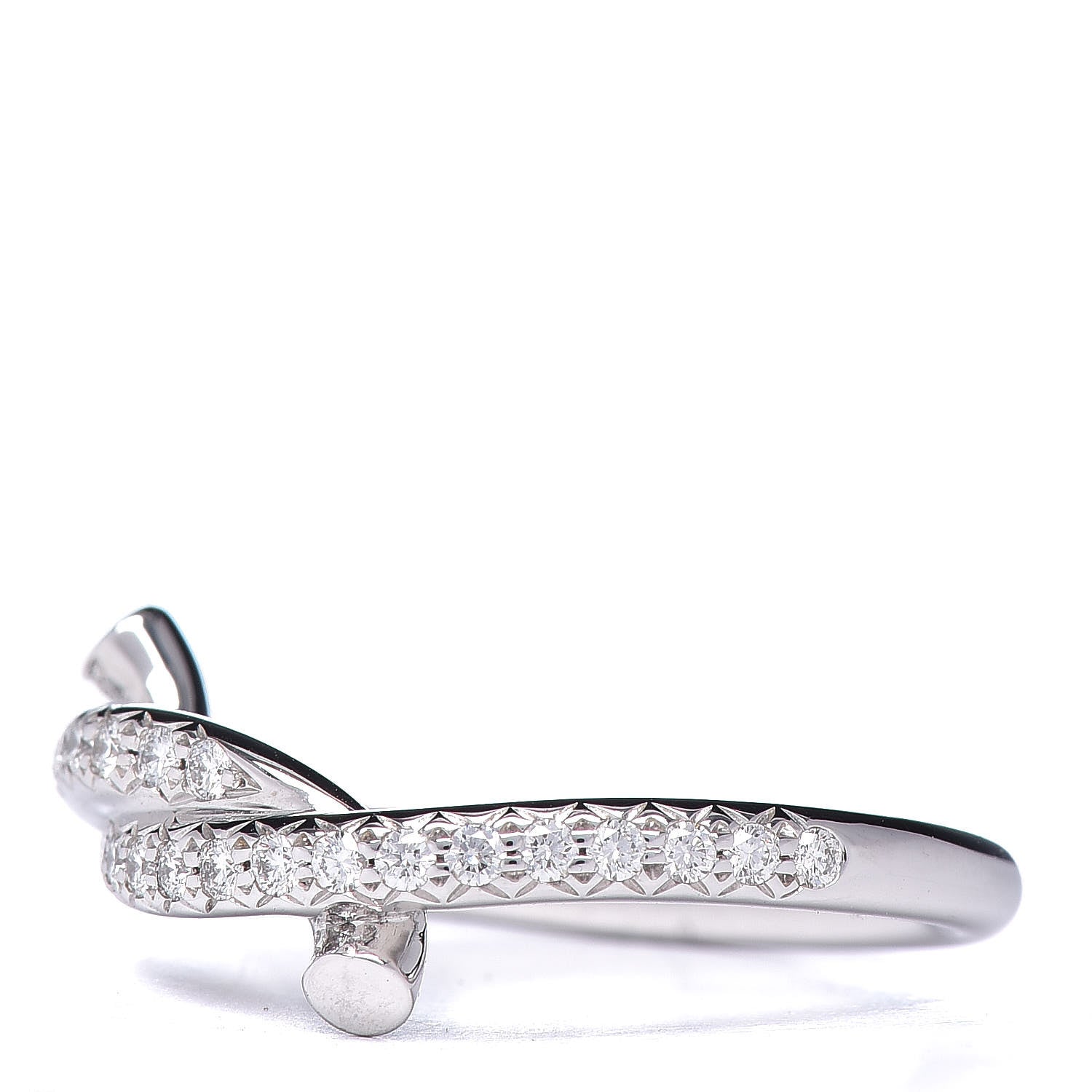 Cartier 18K White Gold Diamond Entrelaces Ring 48 4.5 3 of 7