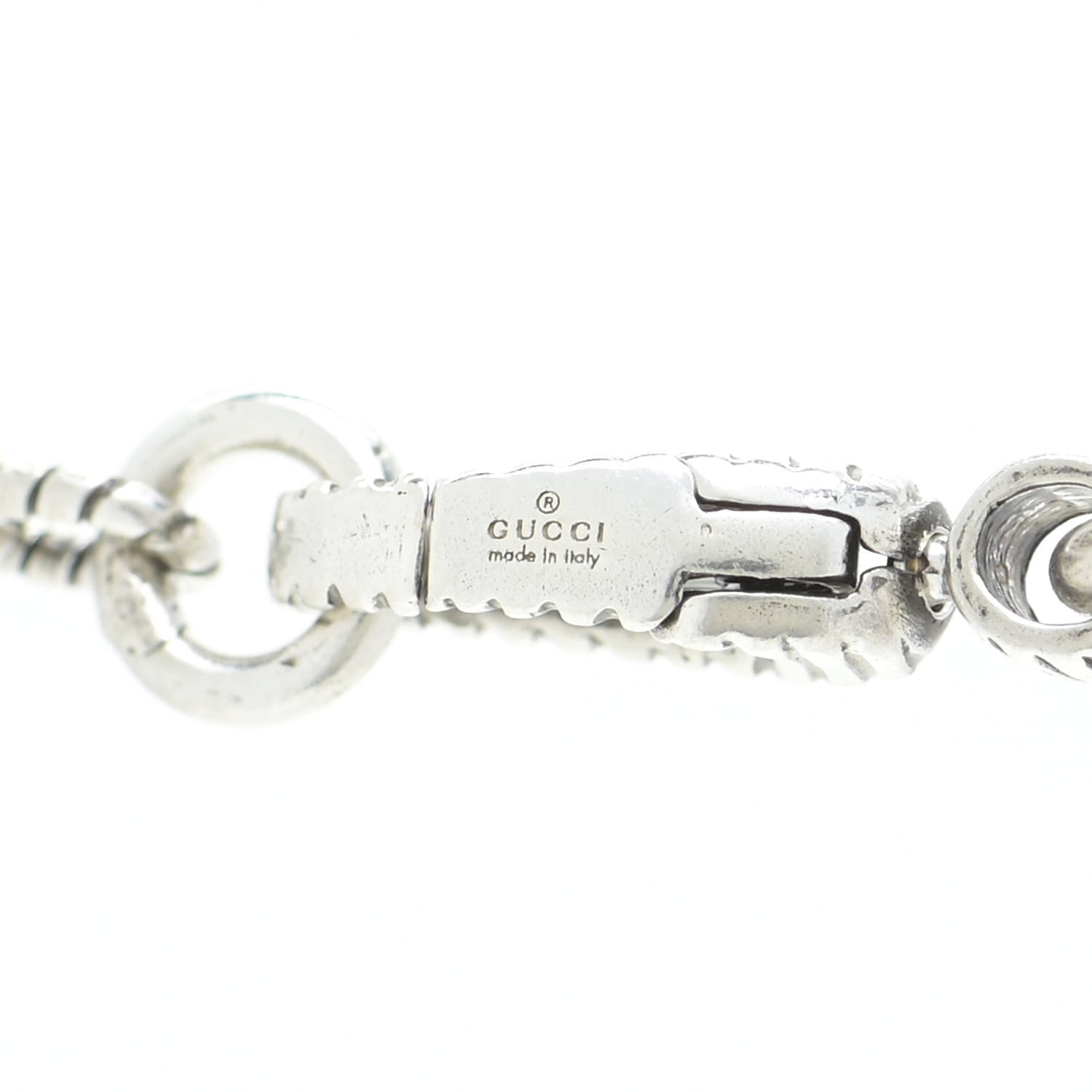 Gucci Sterling Silver Small Textured Interlocking G Pendant Necklace 11 of 14