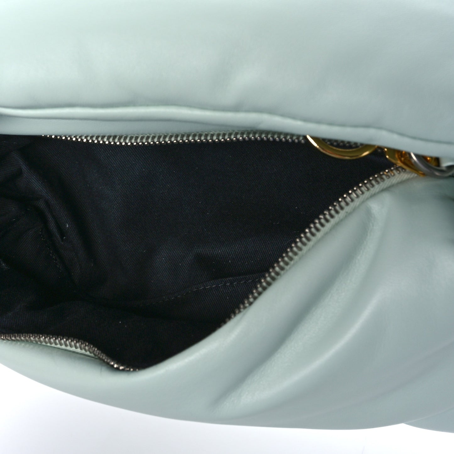 Calfskin Puffy Pump Pouch Crossbody Bag Green