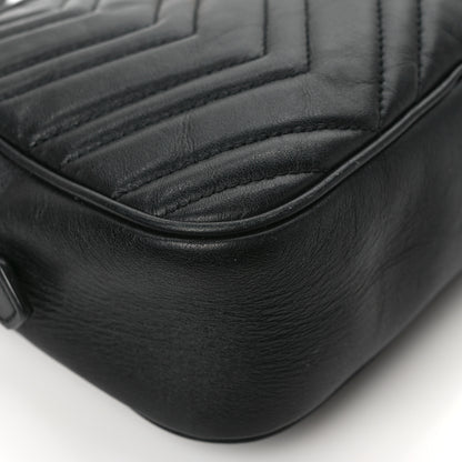 Gucci Calfskin Matelasse Small GG Marmont Chain Shoulder Bag Black 9 of 11