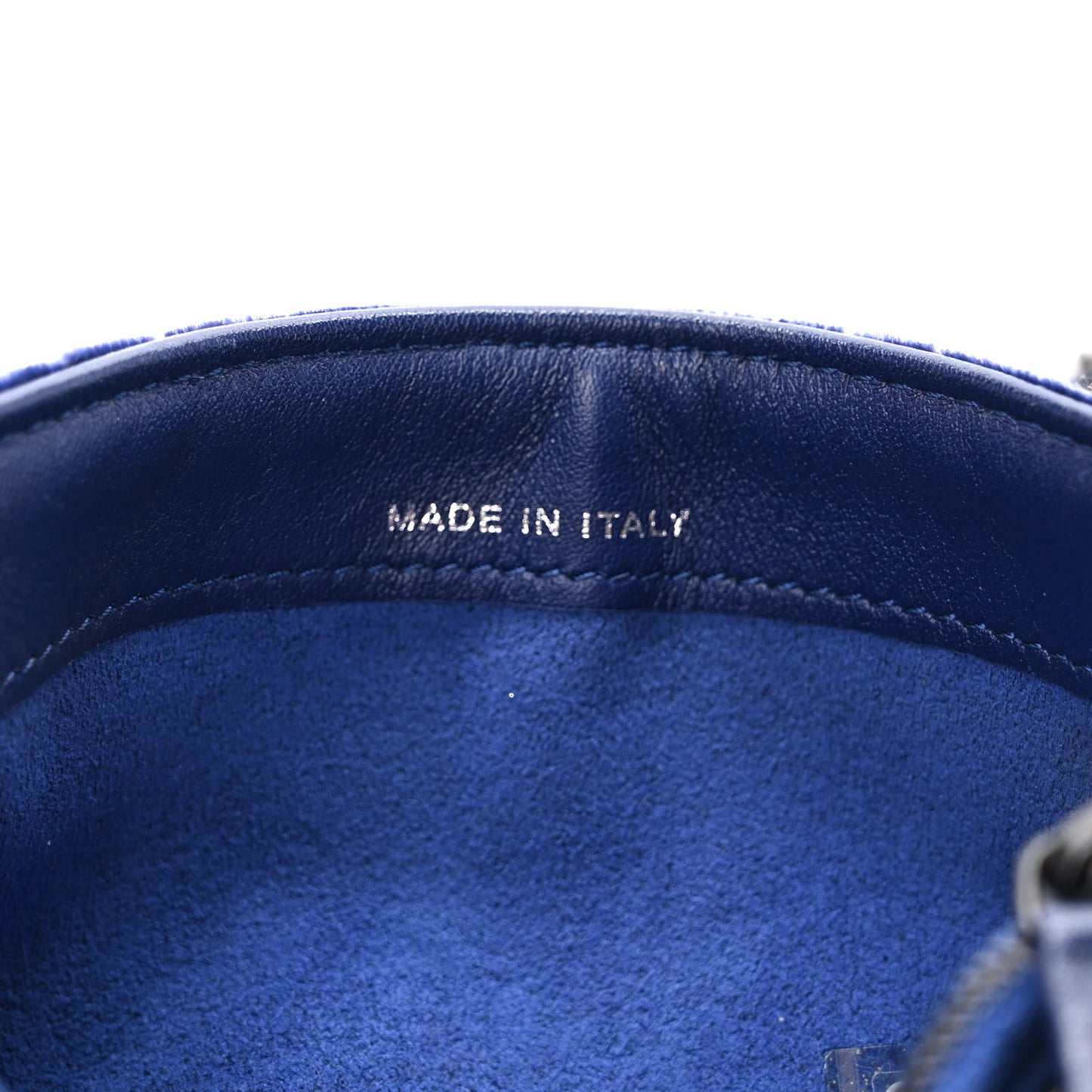 Velvet Quilted Mini Phone Holder Crossbody Bag Blue