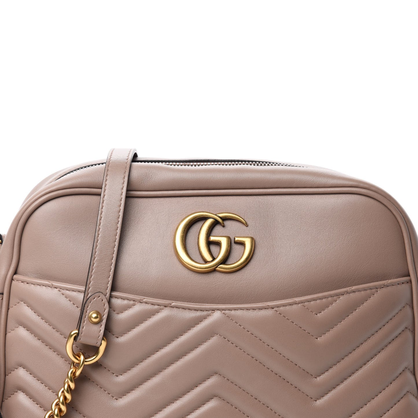 Calfskin Matelasse Medium GG Marmont Chain Shoulder Bag Porcelain Rose