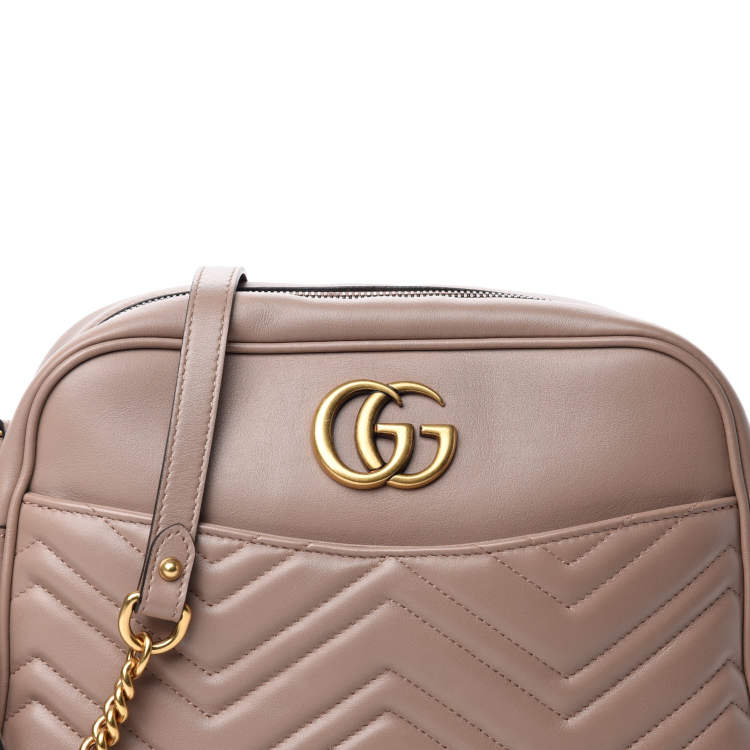 Gucci Calfskin Matelasse Medium GG Marmont Chain Shoulder Bag Porcelain Rose 12 of 12