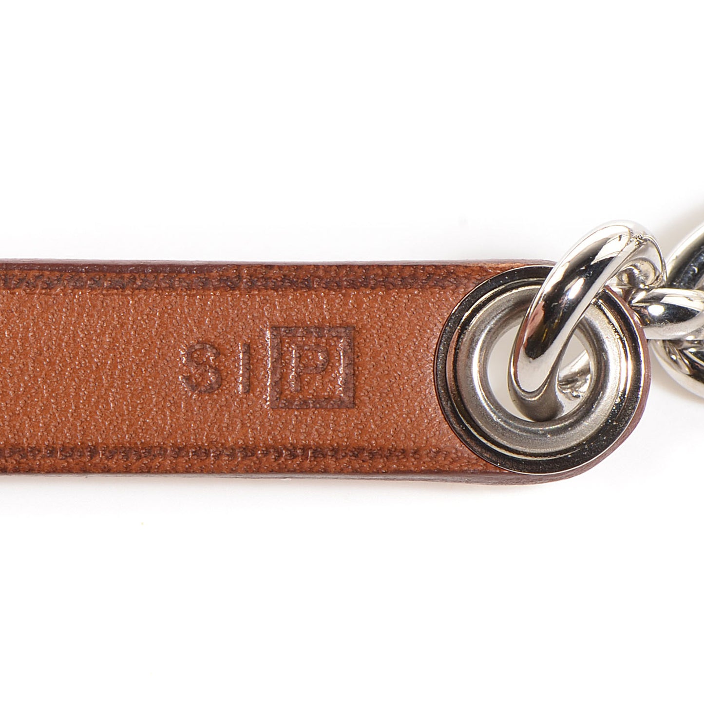 Silver Palladium Fauve Barenia Olga 5 Charms Chain Belt