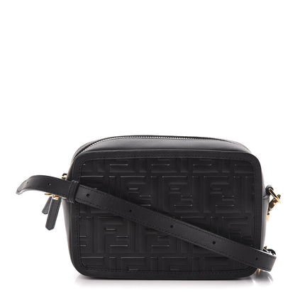 Fendi Vitello Century FF 1974 Embossed Mini Camera Case Black 1 of 13