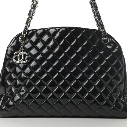 Chanel Patent Quilted Large Just Mademoiselle Bowling Bag Black 8 of 15