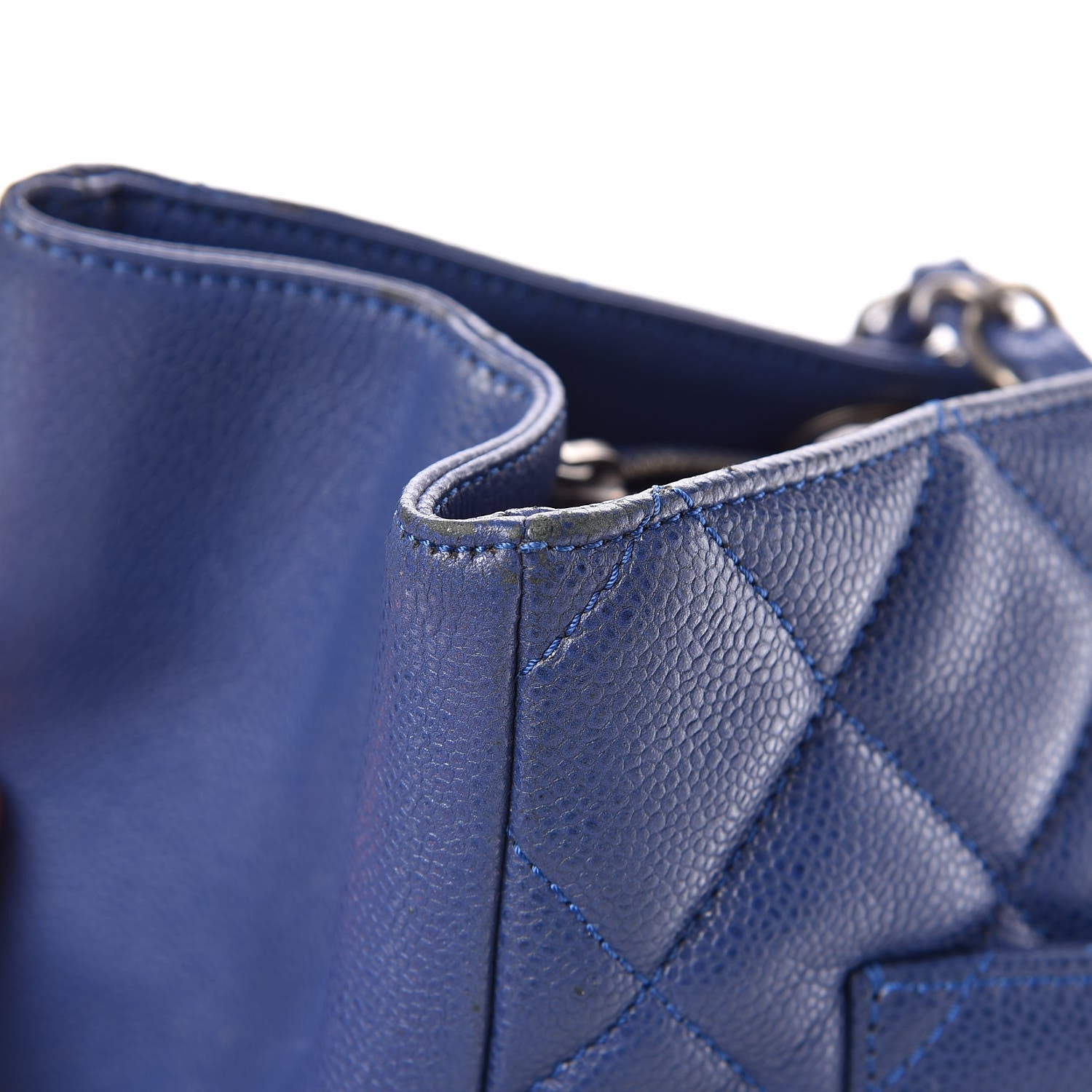 Chanel Caviar Quilted XXL Grand Shopping Tote GST Navy Blue 18 of 20