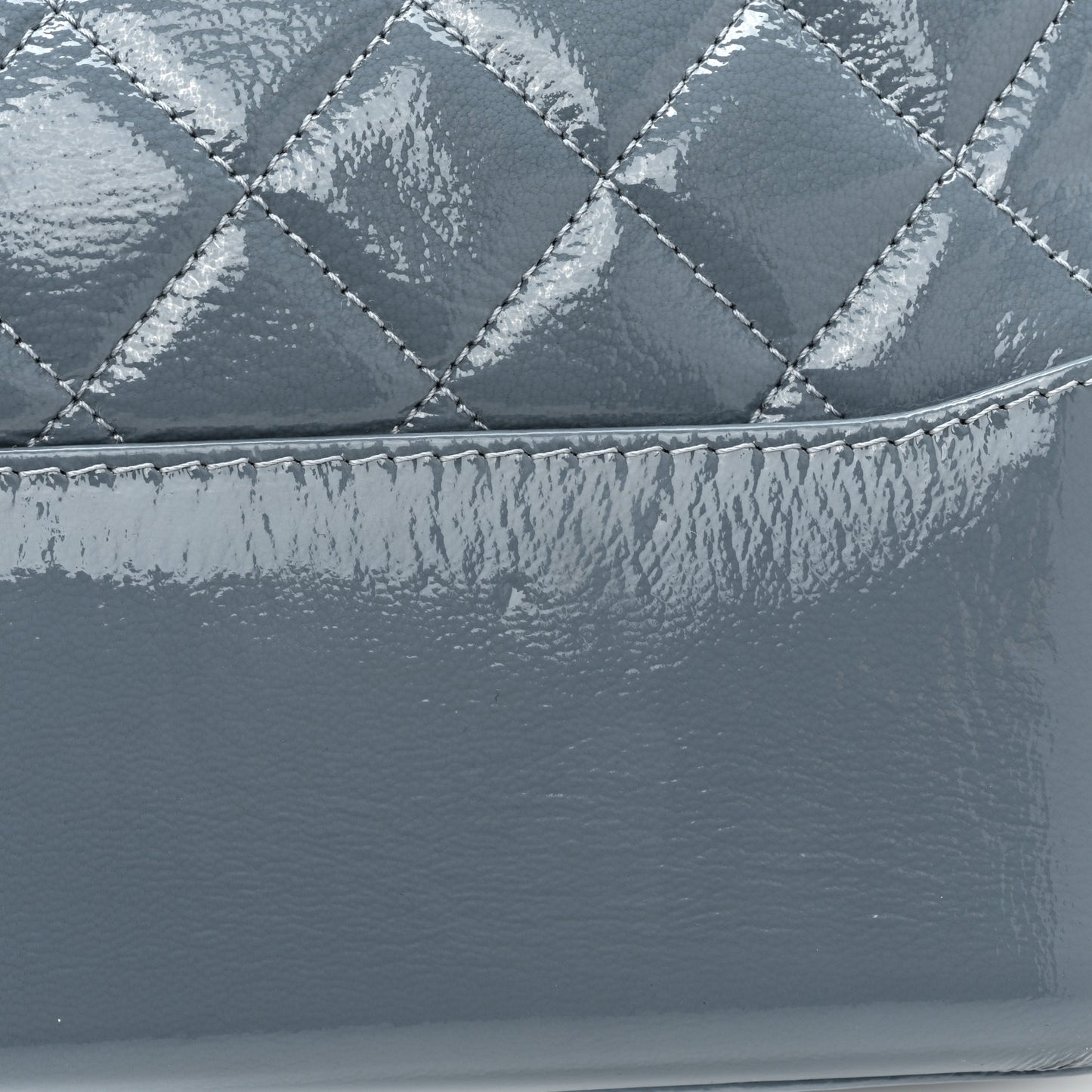 Patent Goatskin Quilted Medium Gabrielle Hobo Blue