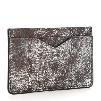 Alexander McQueen Distressed Metallic Suede Embossed Card Holder Brown 2 of 4