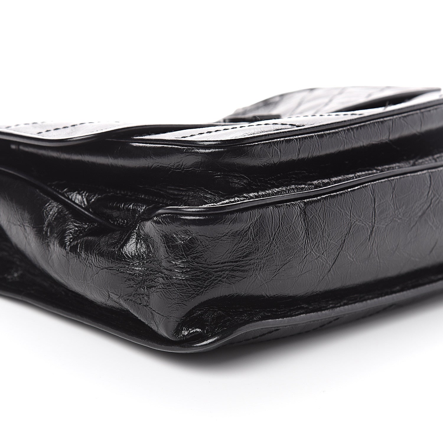 Saint Laurent Crinkled Calfskin Matelasse Monogram Large Niki Chain Satchel Black 8 of 9