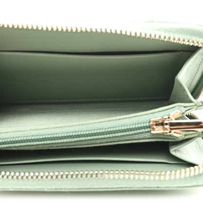 Chanel Caviar Quilted Zip Around Coin Purse Wallet Dark Green 5 of 8