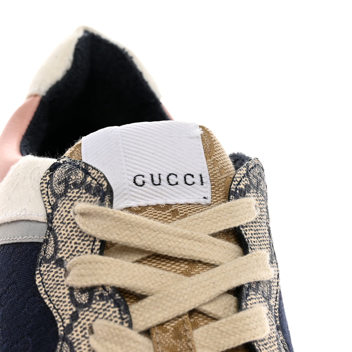 GG Supreme Monogram Mix Monogram Womens Rhyton Sneakers 39 London Blue Beige Pale Pink