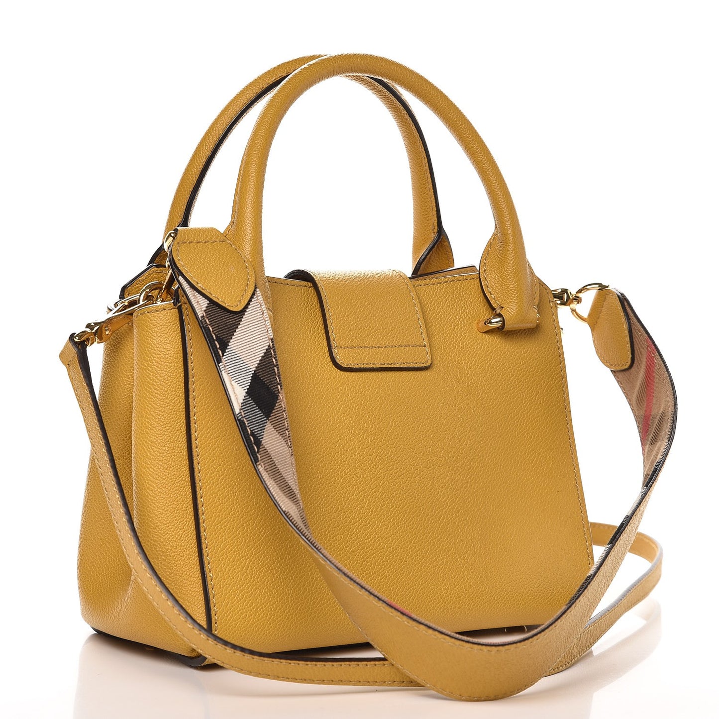 Soft Grain Calfskin Small Buckle Tote Bright Straw