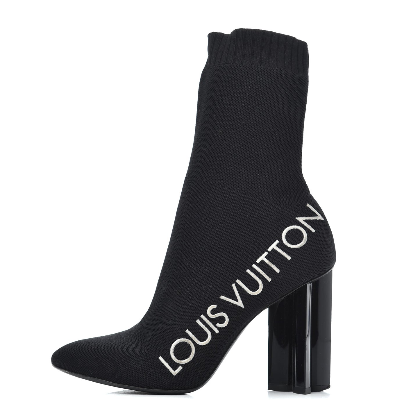Stretch Fabric Silhouette Ankle Boots 41 Black