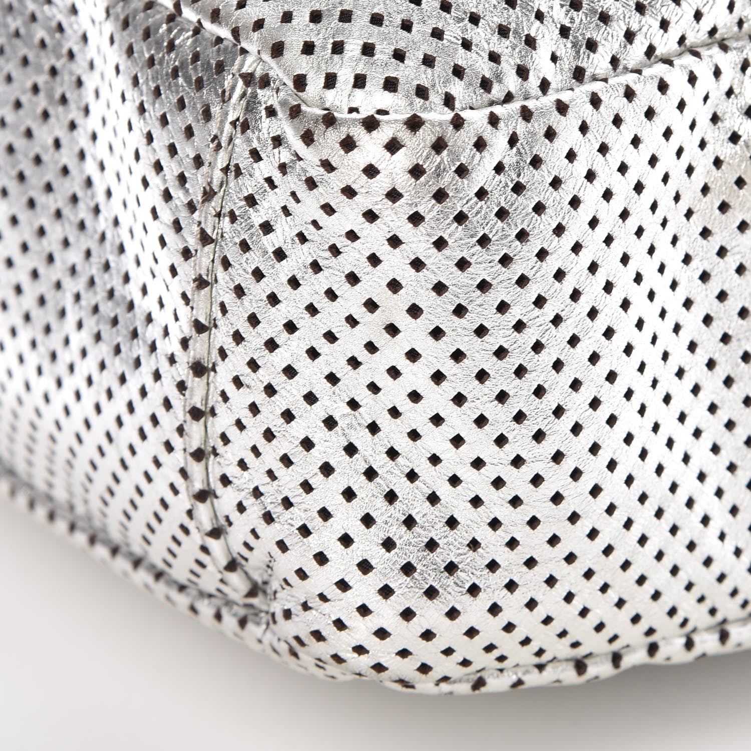 Chanel Metallic Glazed Calfskin Perforated Medium Rodeo Drive Tote Silver 10 of 10