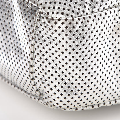 Chanel Metallic Glazed Calfskin Perforated Medium Rodeo Drive Tote Silver 10 of 10