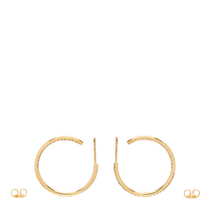 Roberto Coin 18K Yellow Gold Diamond .99ctw Micro Pave Hoop Earrings 3 of 4