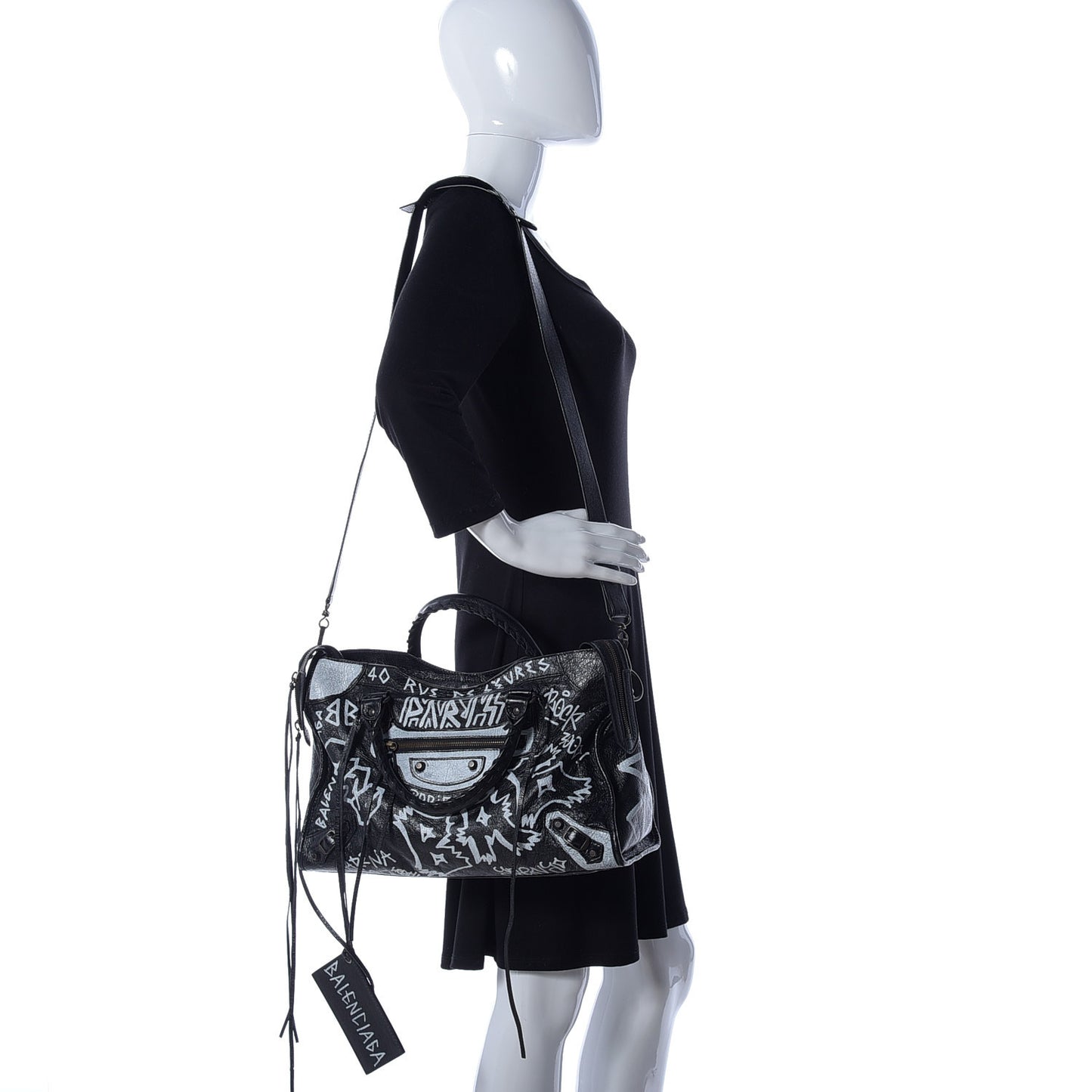 Agneau Arena Graffiti All Over Classic Hardware City Black White