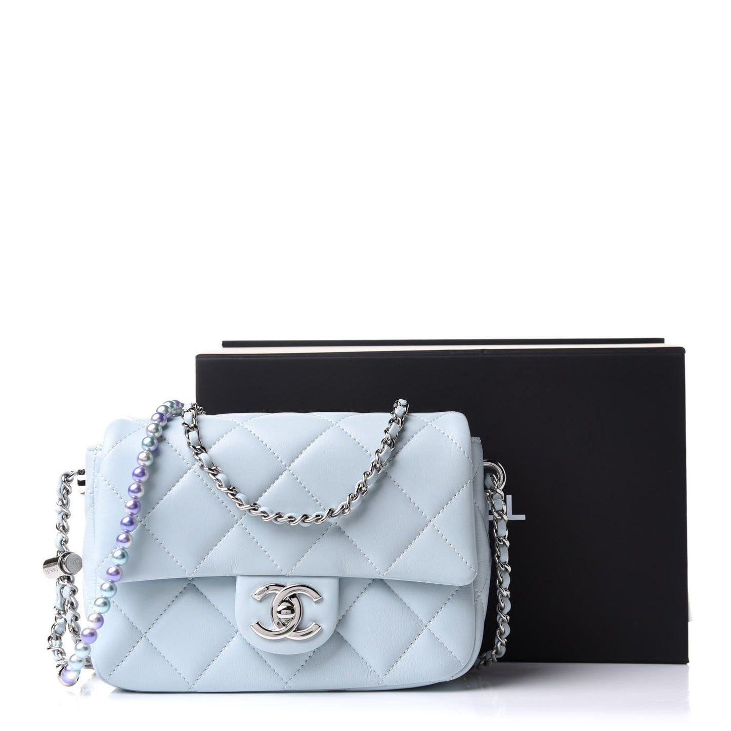 Lambskin Quilted Mini My Perfect Flap Light Blue