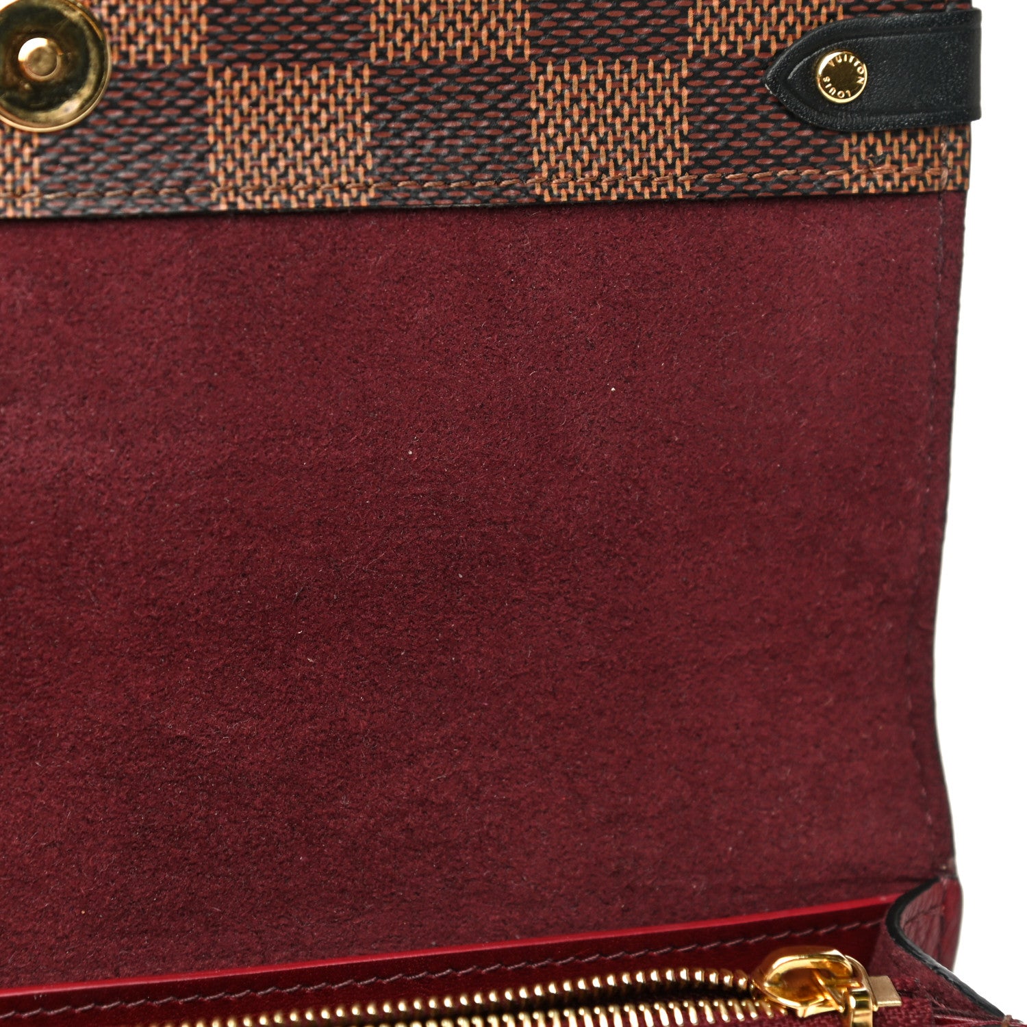 Louis Vuitton Damier Ebene Vavin Chain Wallet Red 12 of 16