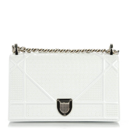Christian Dior Patent Micro-Cannage Small Diorama Flap Bag White 1 of 8