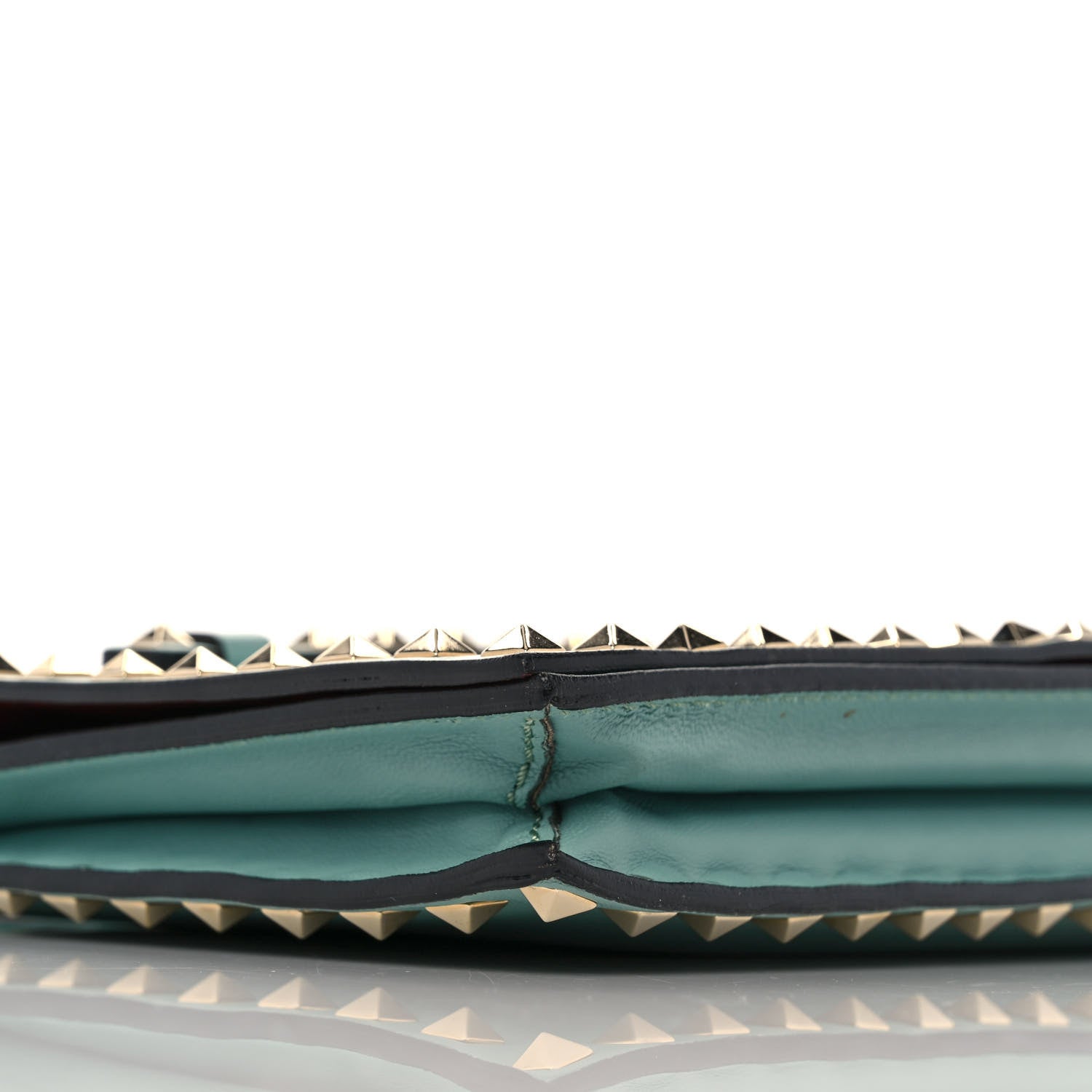 Valentino Garavani Nappa Rockstud Wristlet Clutch Morning Dew 7 of 8