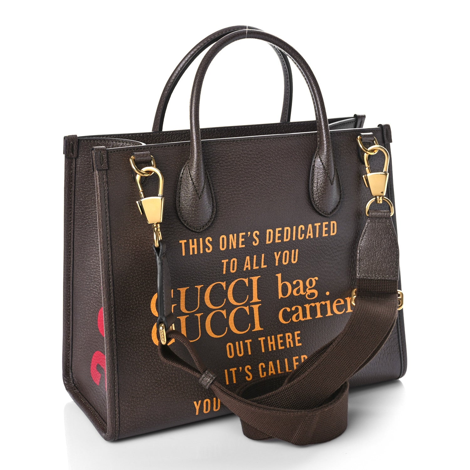 Gucci Textured Dollar Calfskin Gucci 100 Small Tote Bag New Acero Multicolor 3 of 8