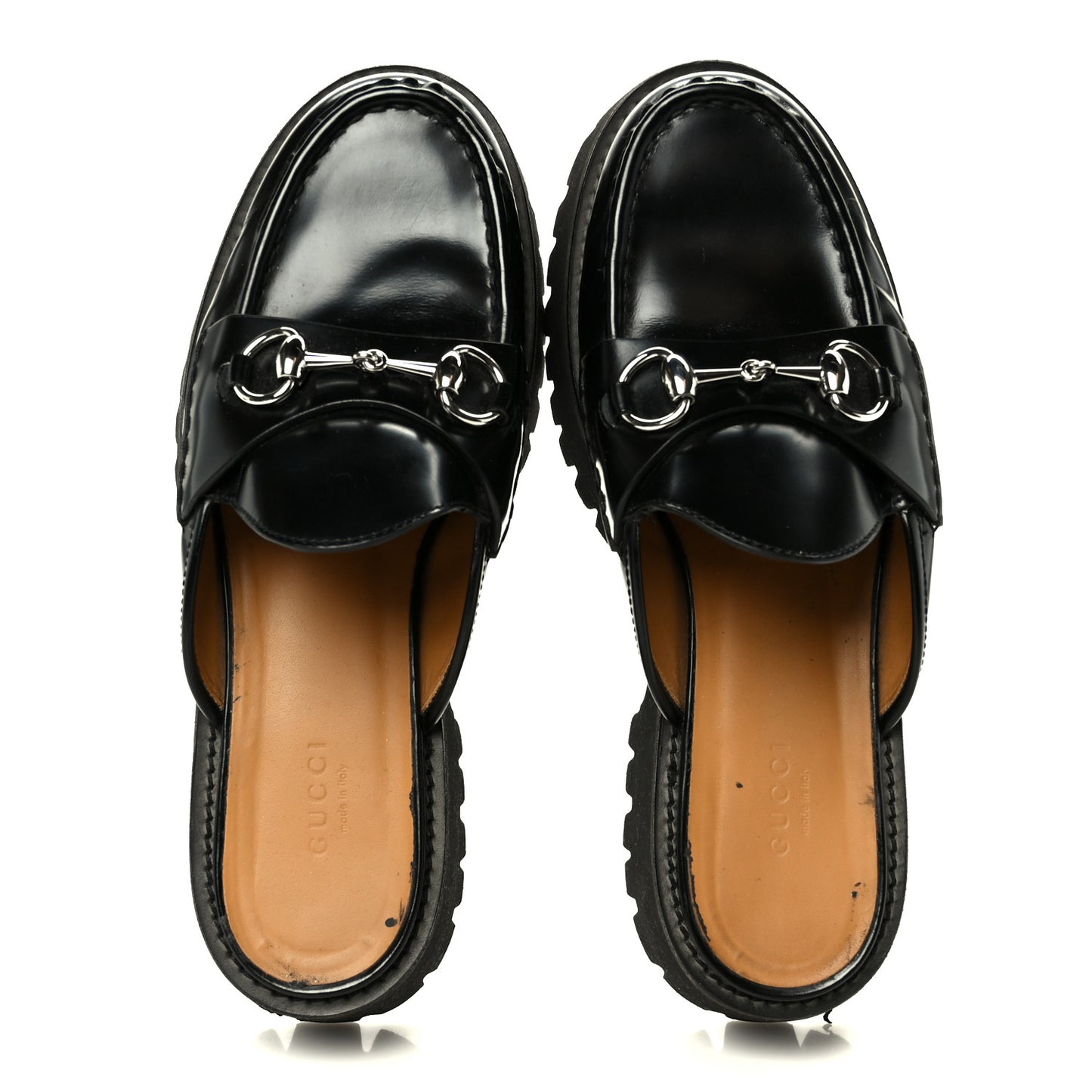 Magnum Calfskin Womens Horsebit Platform Mules 38 Black