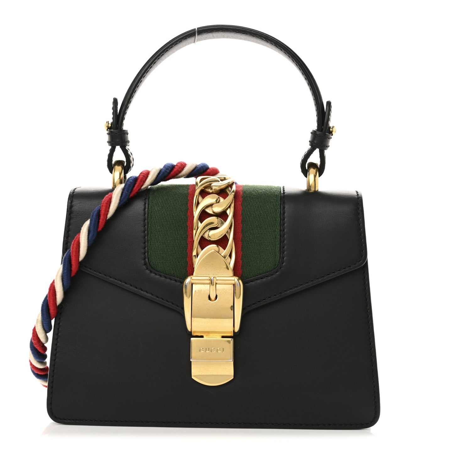 Calfskin Mini Sylvie Top Handle Bag Black